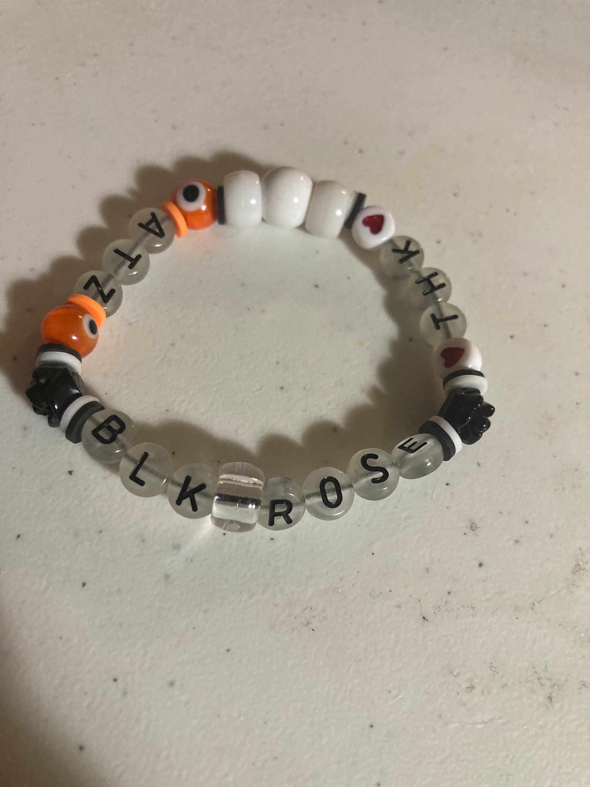 ATZofBLKROSEHEARTKILLERS stretchy bracelet