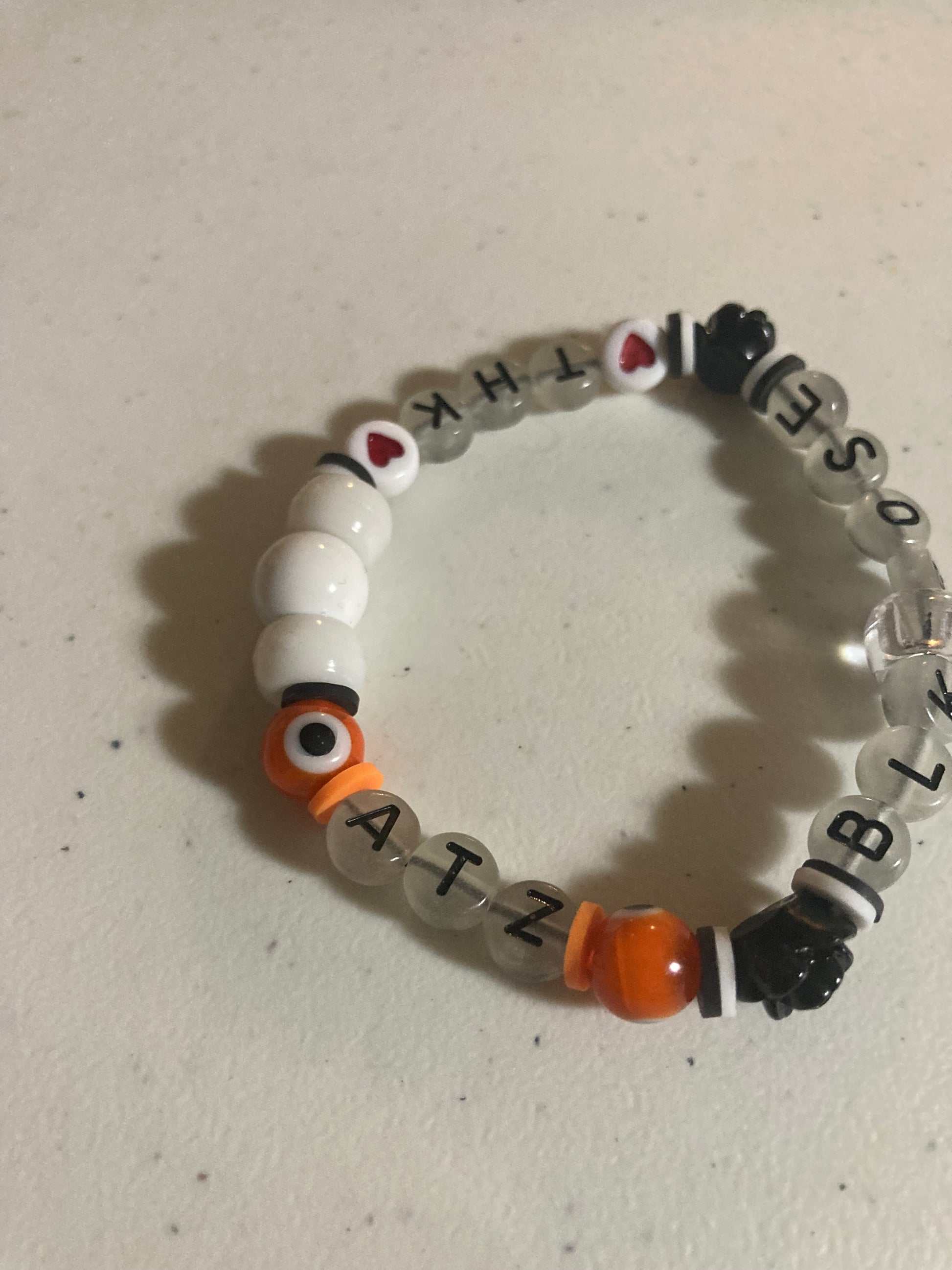ATZofBLKROSEHEARTKILLERS stretchy bracelet